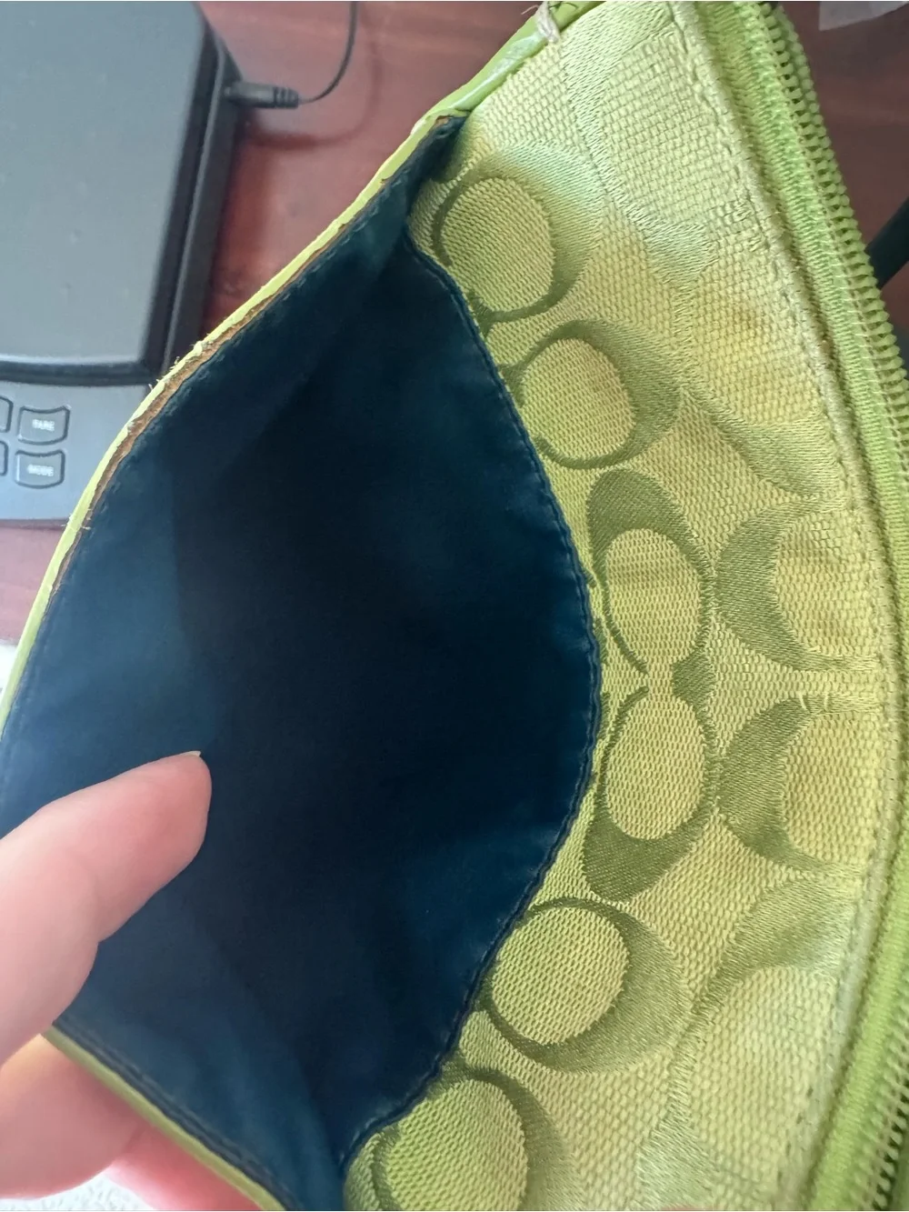 Coach Lime Green Signature Crossbody Bag
